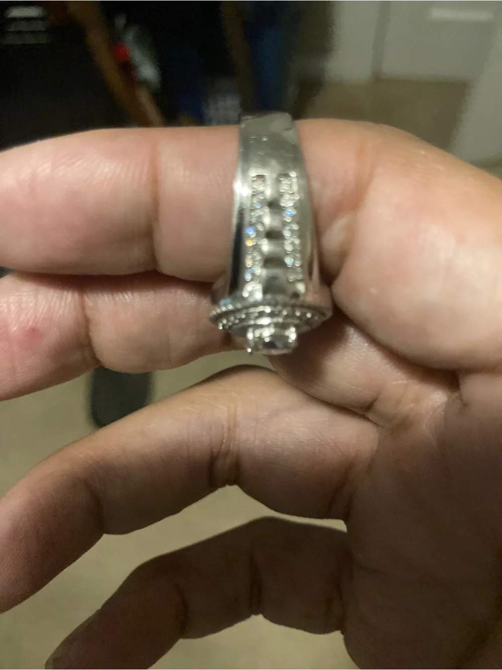 Moissanite Ring with real silver
